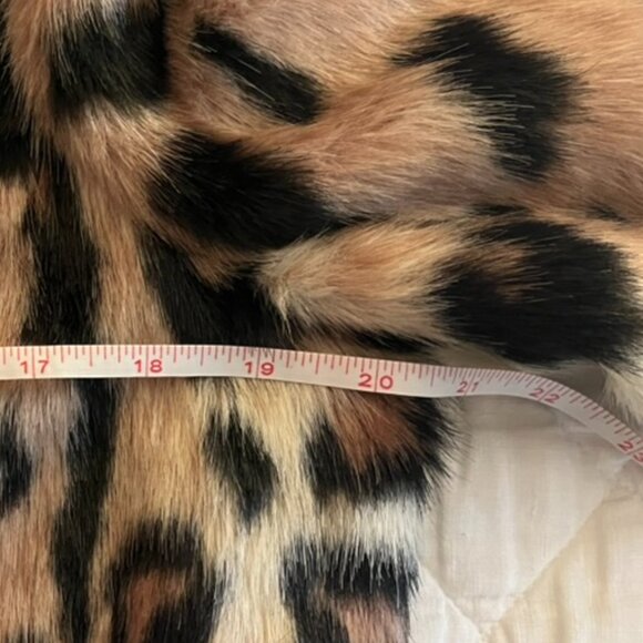 Revolve House of Harlow Faux Fur Leopard Jacket Pockets Medium Buttons Back Slit - Picture 8 of 8